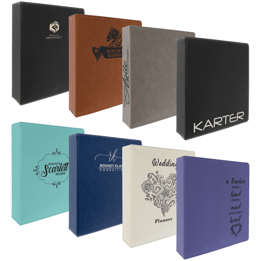 Laserable Leatherette 3 Ring Binder