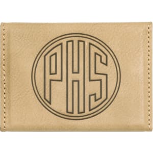 3 3/4" x 2 3/4" Laserable Leatherette Hard Business Card Holder