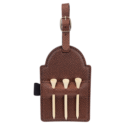 Laserable Leatherette Golf Bag Tag with 3 Wooden Tees