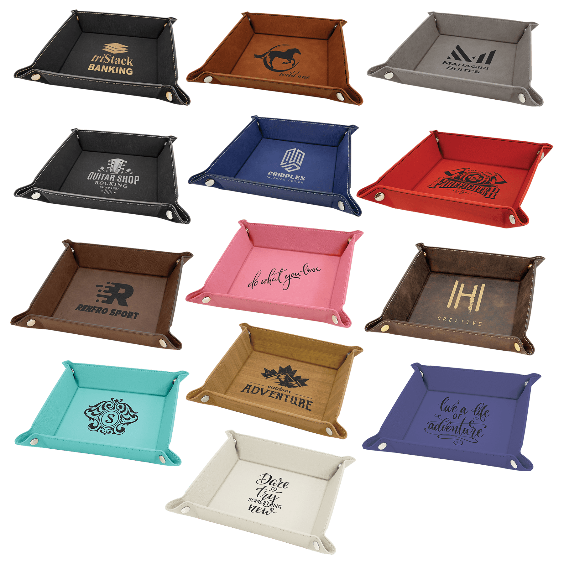 Laserable Leatherette Snap Up Tray with Silver Snaps – American ...