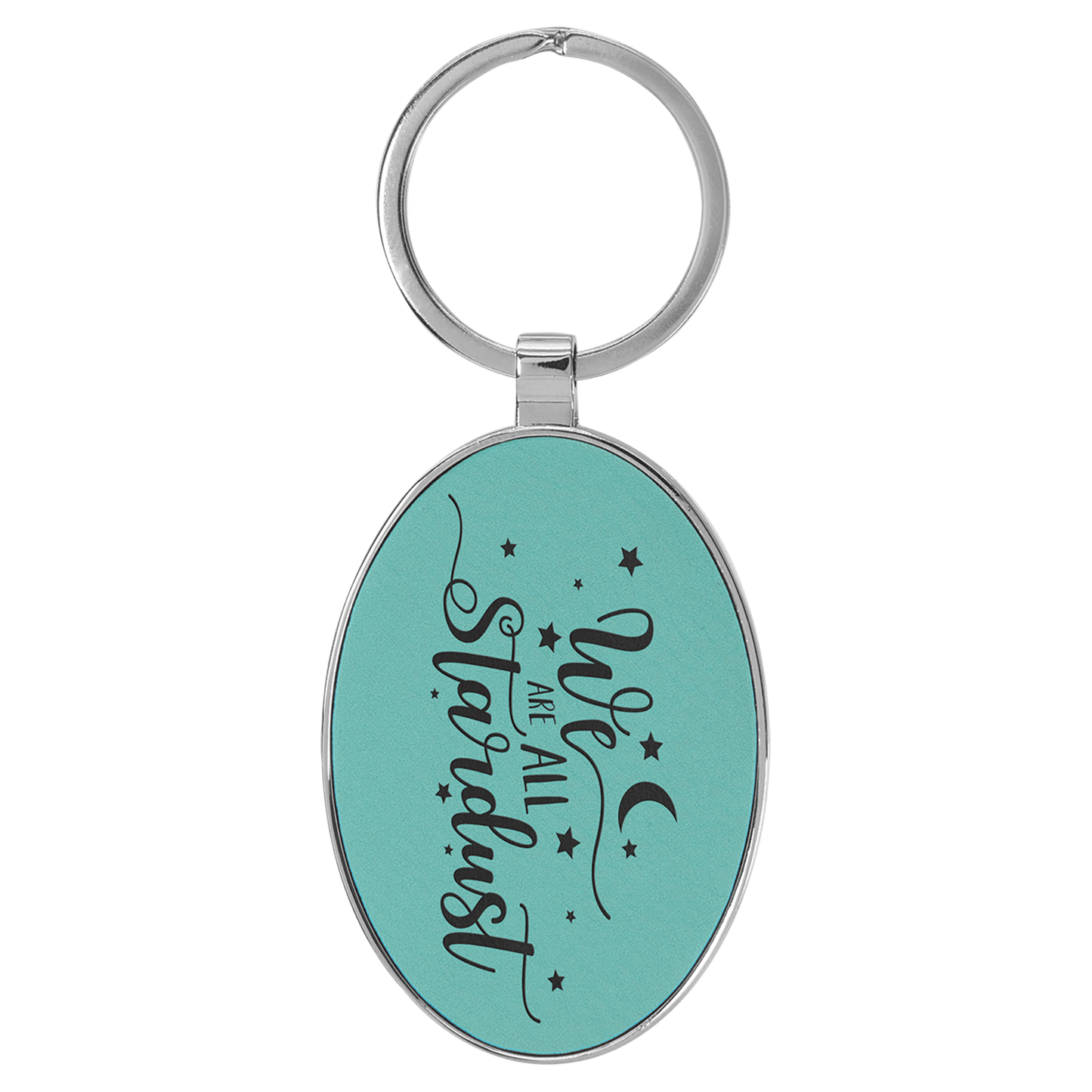 Laserable Leatherette Oval Keychain