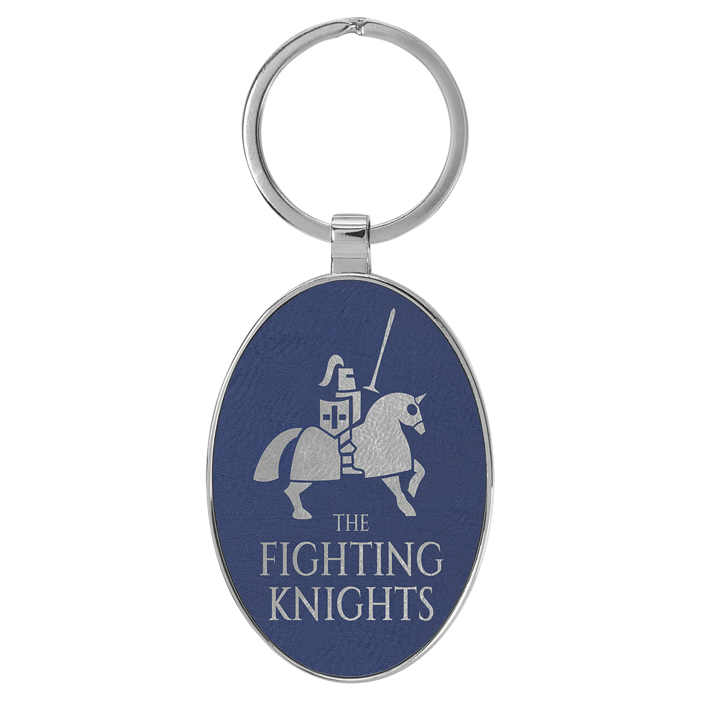 Laserable Leatherette Oval Keychain