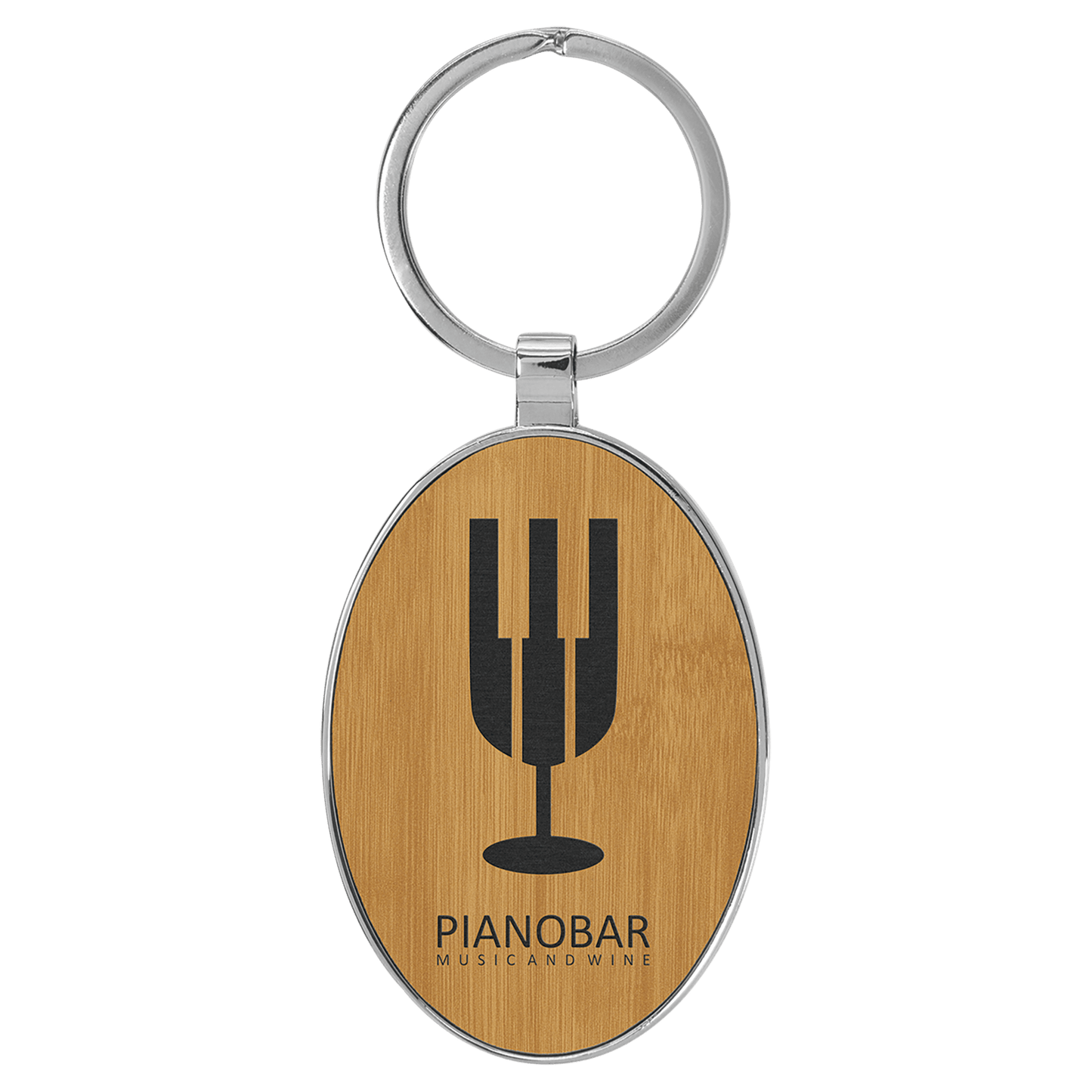 Laserable Leatherette Oval Keychain