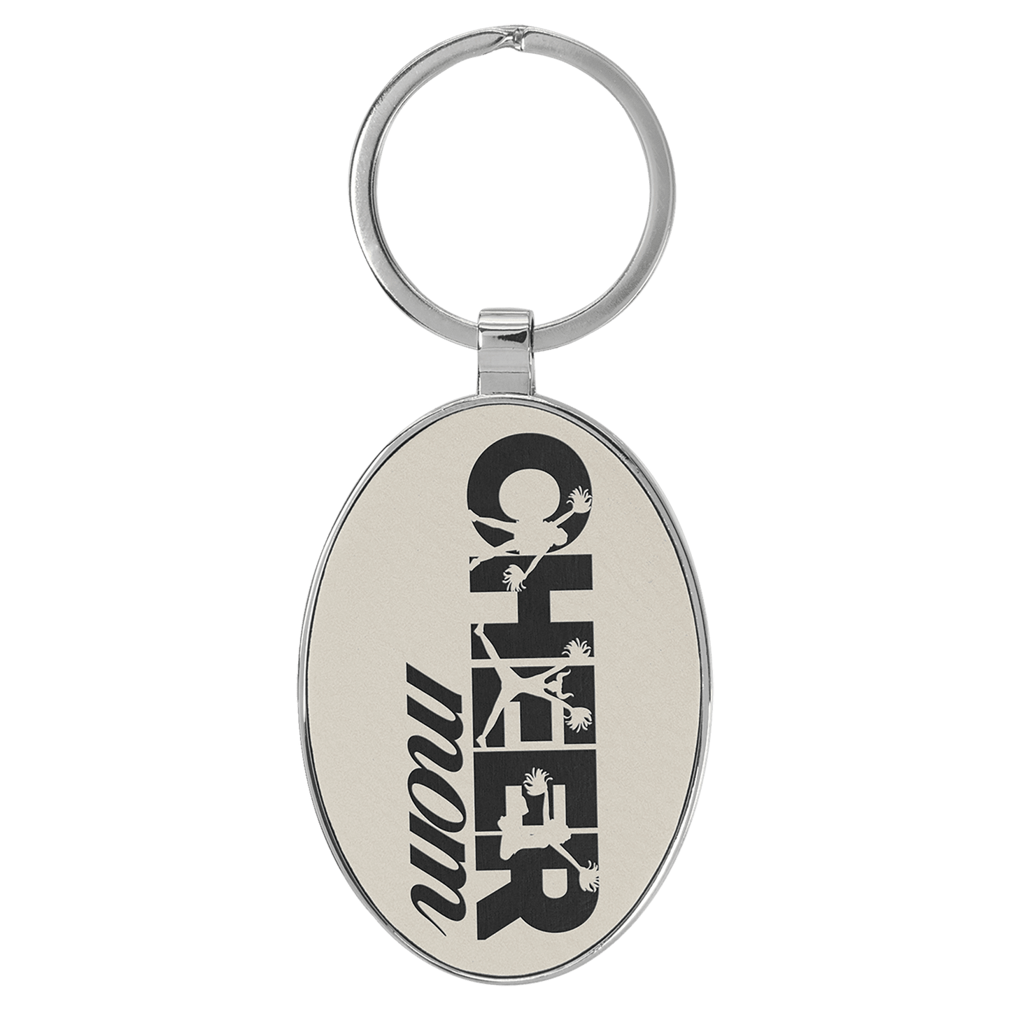 Laserable Leatherette Oval Keychain