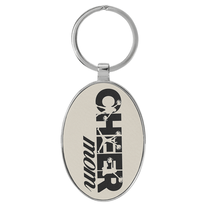Laserable Leatherette Oval Keychain