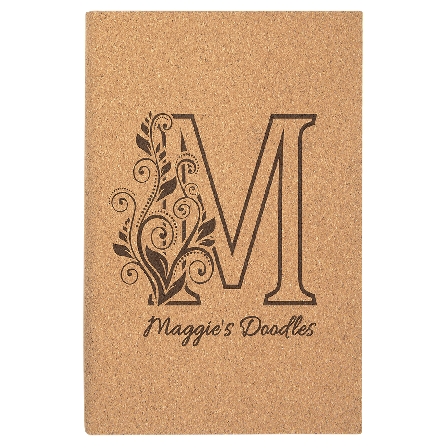 7" x 9 3/4" Laserable Leatherette Sketch Book with Unlined Notepad