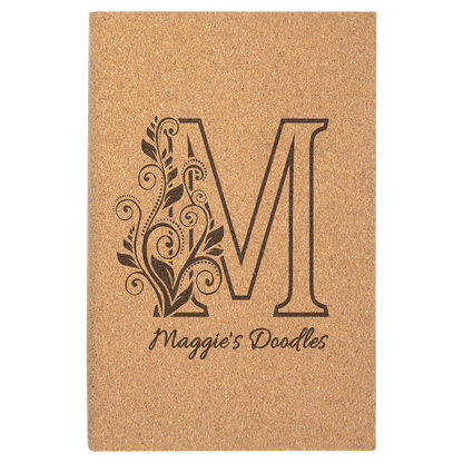 7" x 9 3/4" Laserable Leatherette Sketch Book with Unlined Notepad