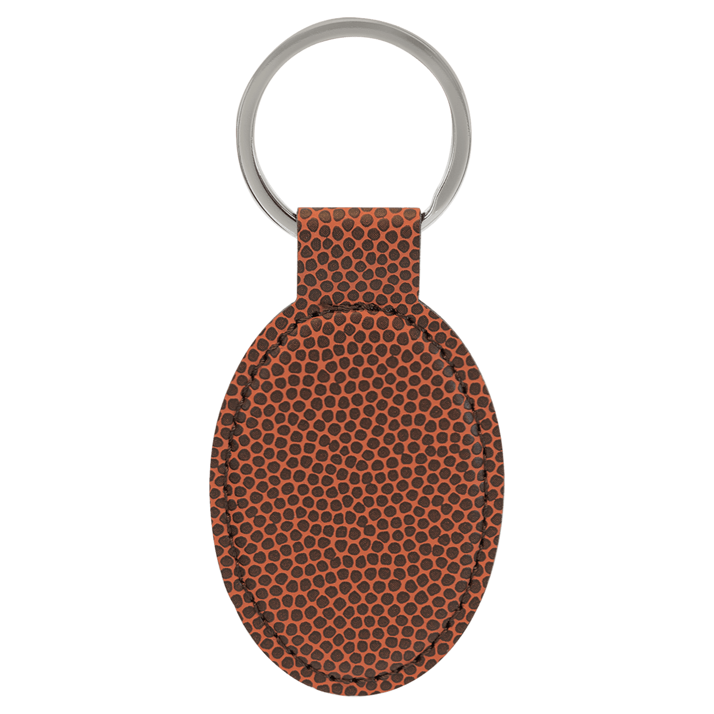 Laserable Leatherette Oval Keychain