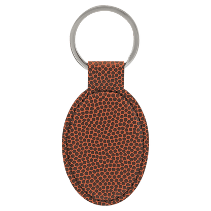 Laserable Leatherette Oval Keychain