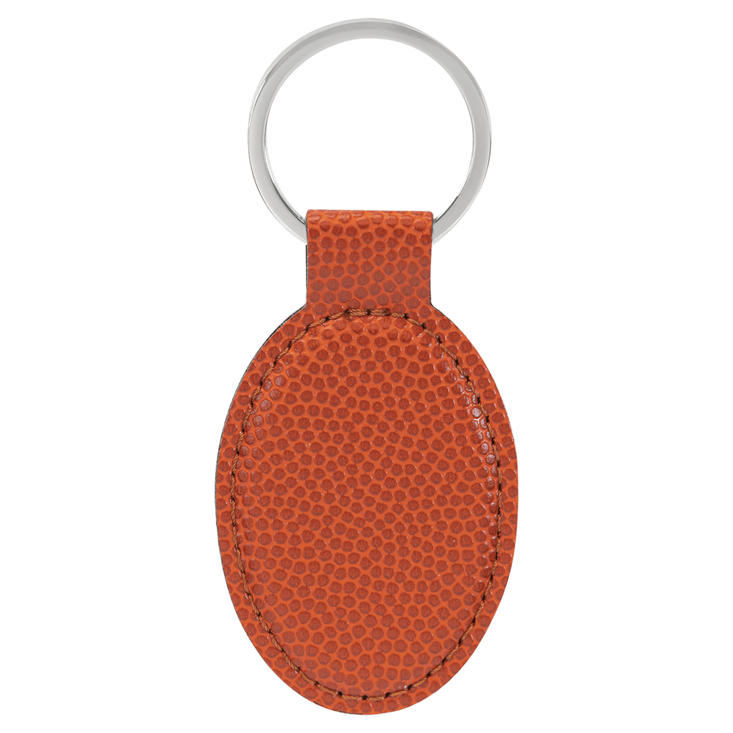 Laserable Leatherette Oval Keychain