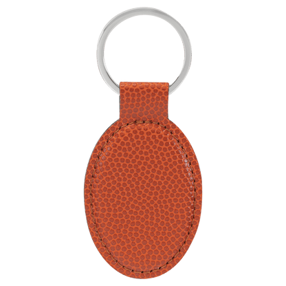 Laserable Leatherette Oval Keychain