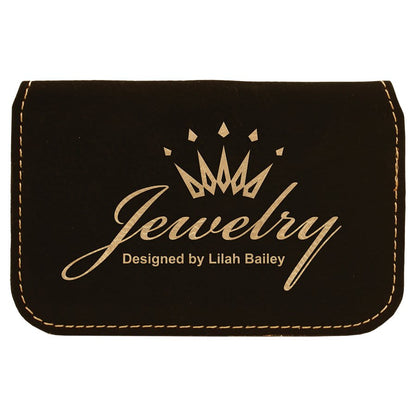 4 1/2" x 2 3/4" Laserable Leatherette Flexible Business Card Holder