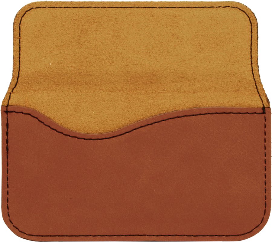 4 1/2" x 2 3/4" Laserable Leatherette Flexible Business Card Holder