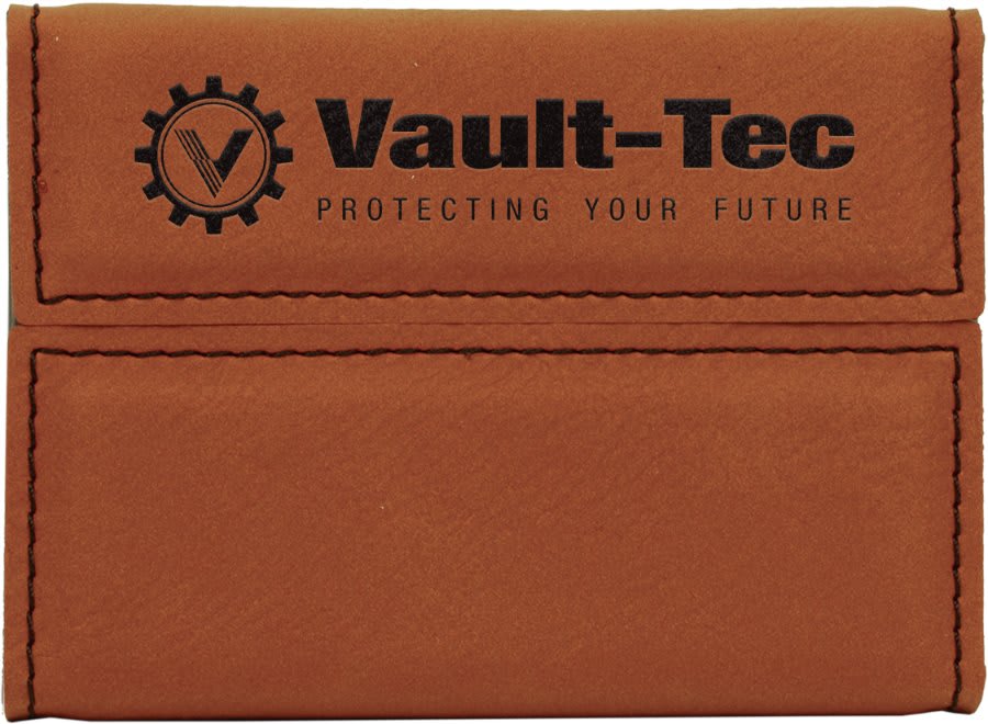 3 3/4" x 2 3/4" Laserable Leatherette Hard Business Card Holder