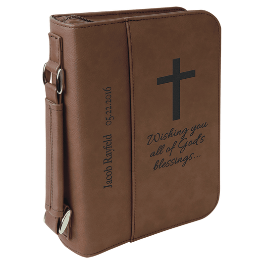 Leatherette Book/Bible Cover with Handle & Zipper