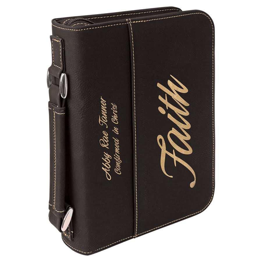 Leatherette Book/Bible Cover with Handle & Zipper
