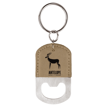 Laserable Leatherette Oval Keychain