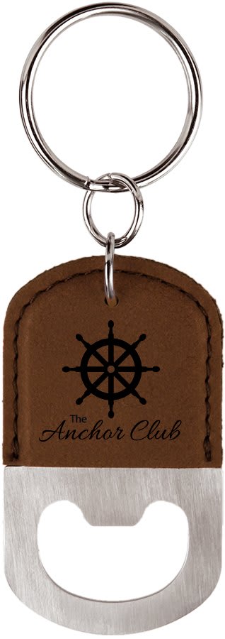 Laserable Leatherette Oval Keychain