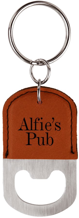 Laserable Leatherette Oval Keychain