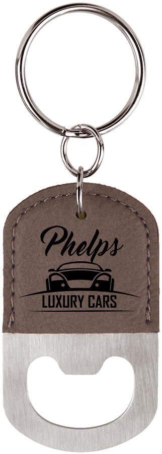 Laserable Leatherette Oval Keychain