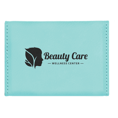 3 3/4" x 2 3/4" Laserable Leatherette Hard Business Card Holder