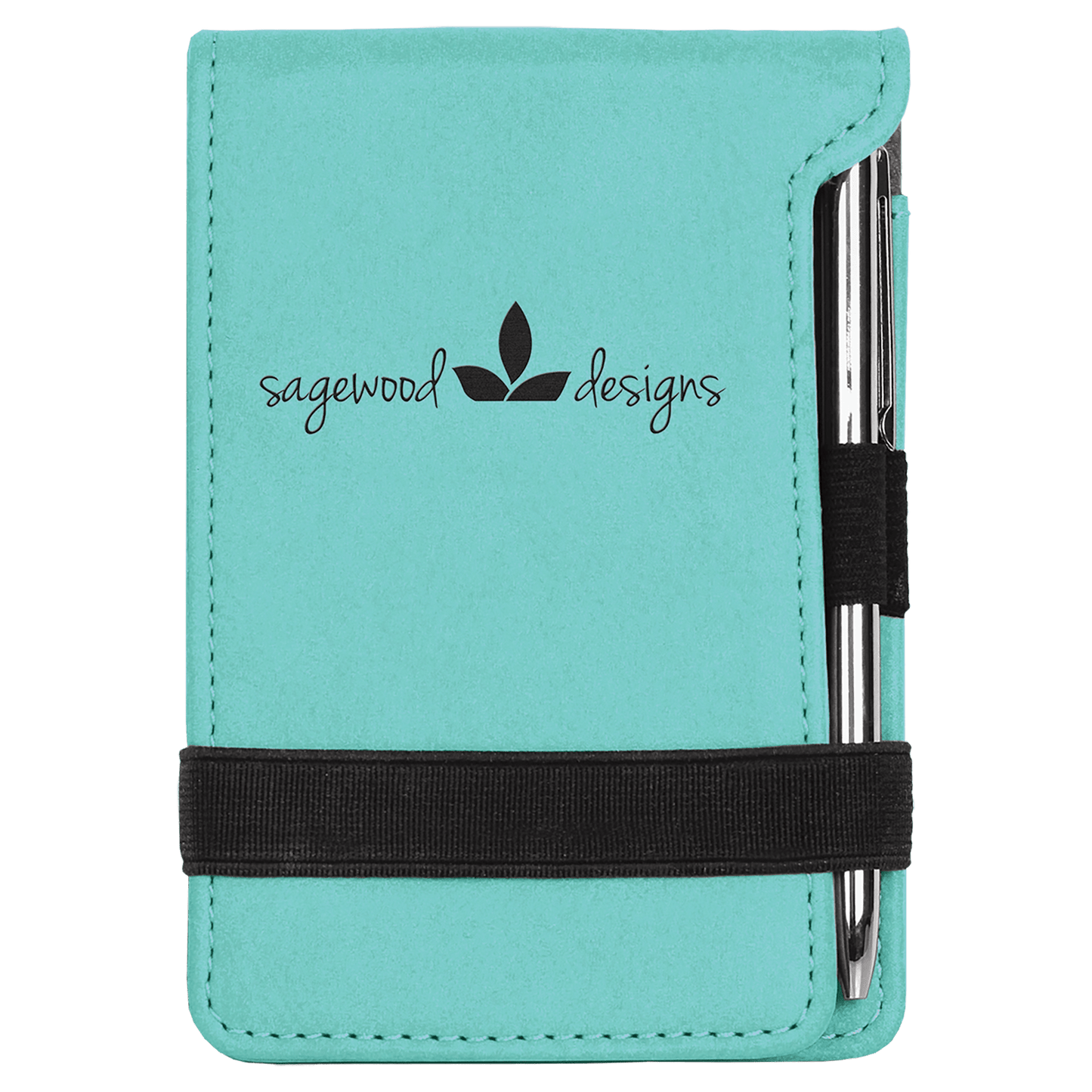 3 1/4" x 4 3/4" Laserable Leatherette Mini Notepad with Pen