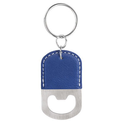 Laserable Leatherette Oval Keychain