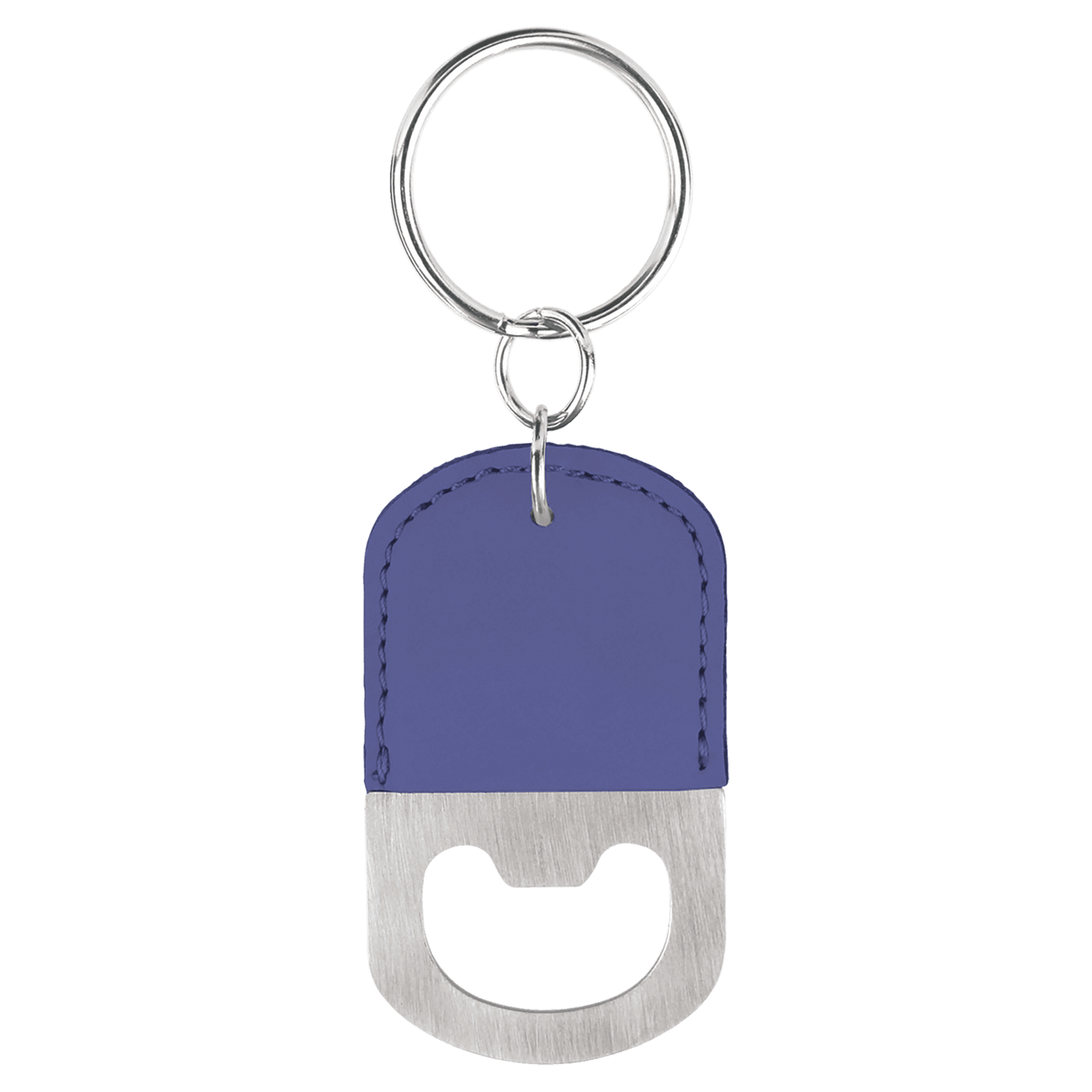 Laserable Leatherette Oval Keychain