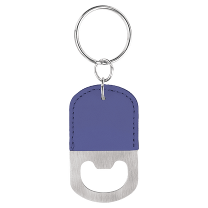 Laserable Leatherette Oval Keychain