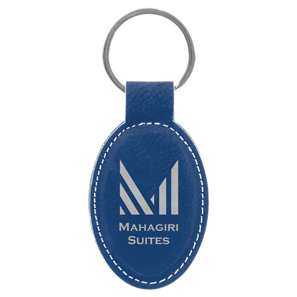 Laserable Leatherette Oval Keychain