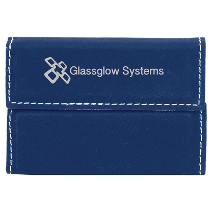 3 3/4" x 2 3/4" Laserable Leatherette Hard Business Card Holder