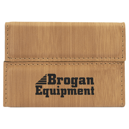 3 3/4" x 2 3/4" Laserable Leatherette Hard Business Card Holder