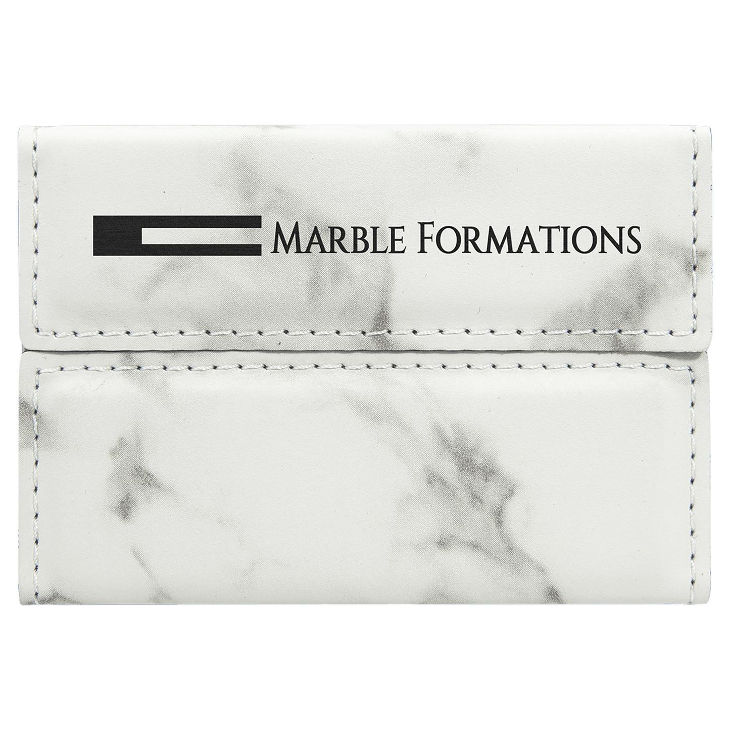 3 3/4" x 2 3/4" Laserable Leatherette Hard Business Card Holder
