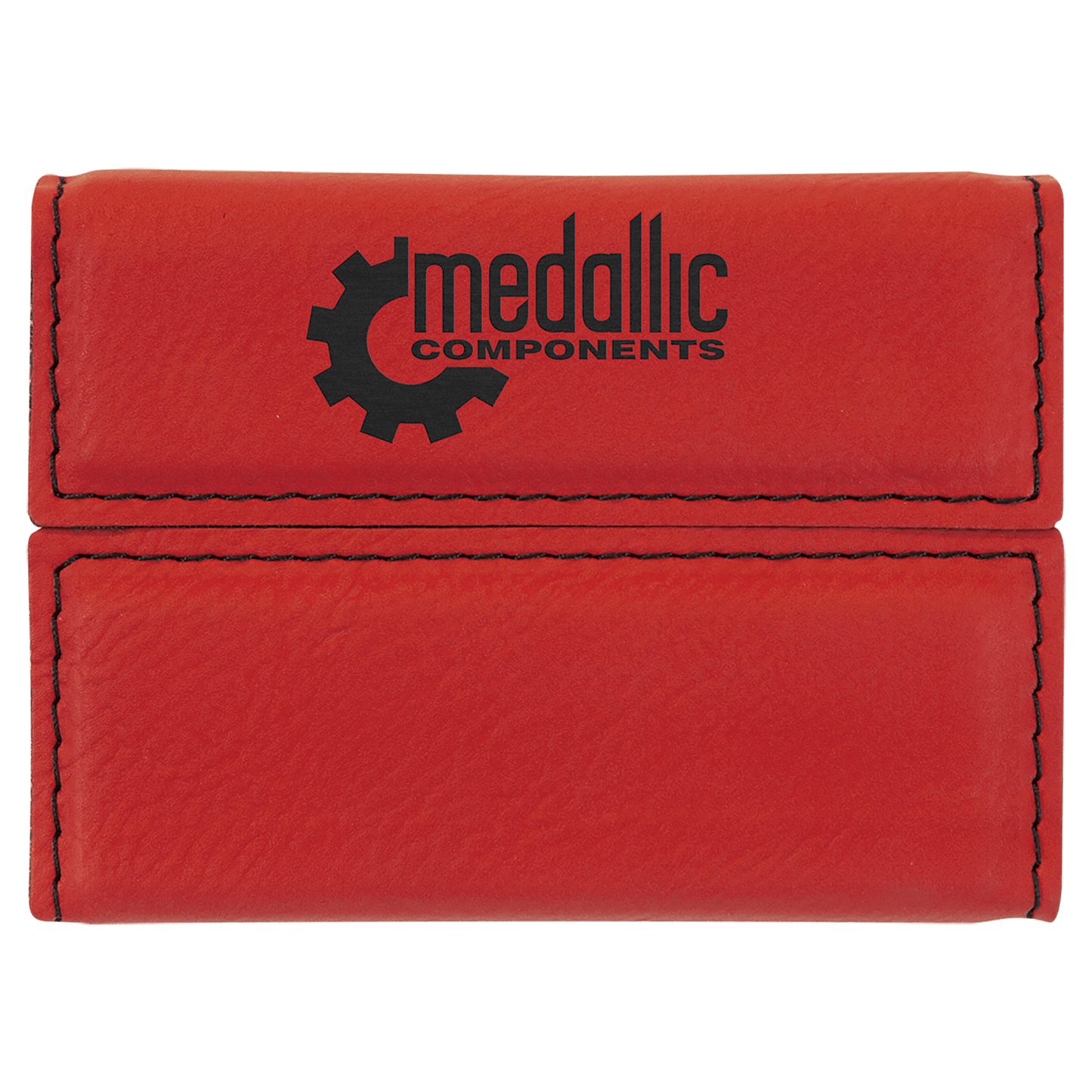 3 3/4" x 2 3/4" Laserable Leatherette Hard Business Card Holder
