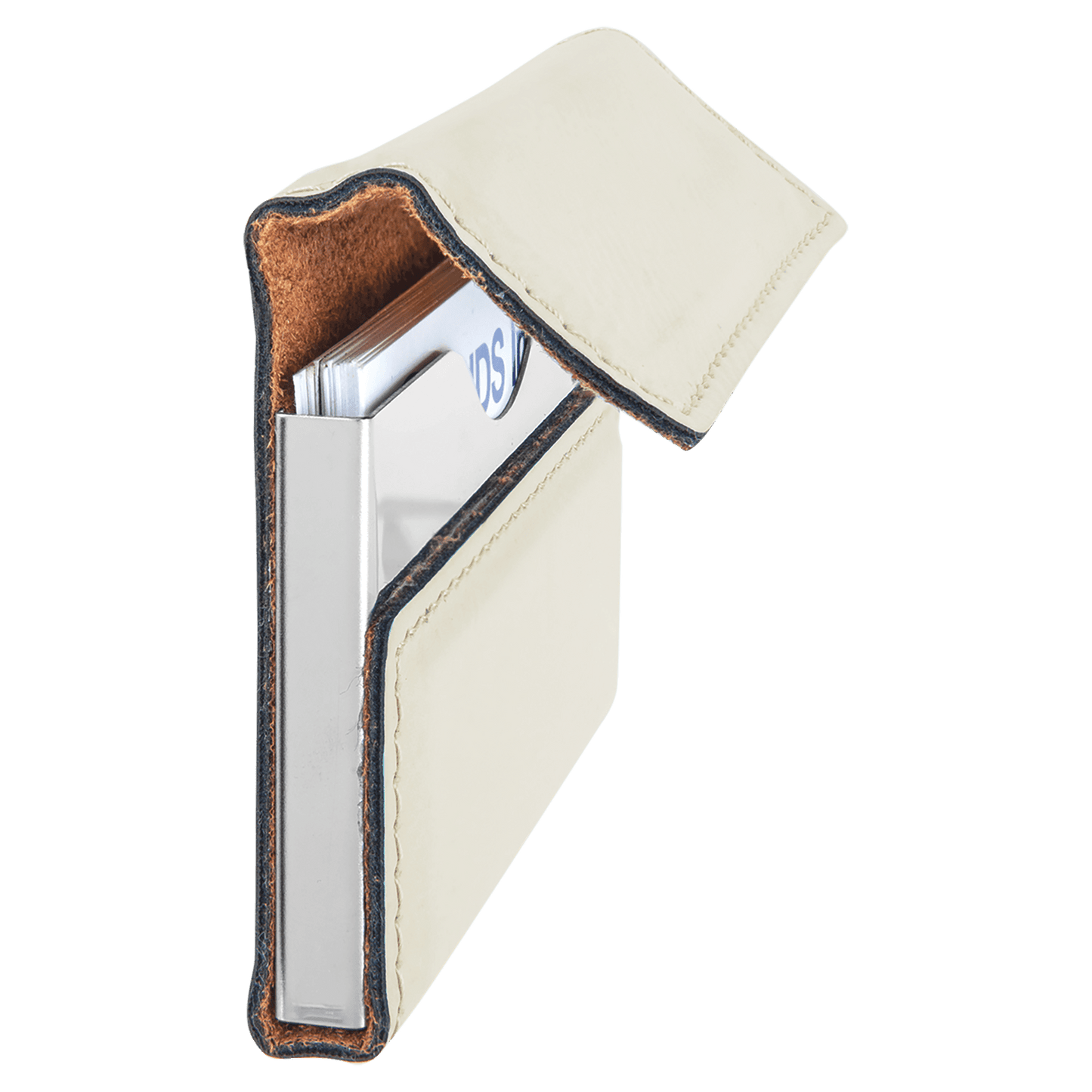 3 3/4" x 2 3/4" Laserable Leatherette Hard Business Card Holder