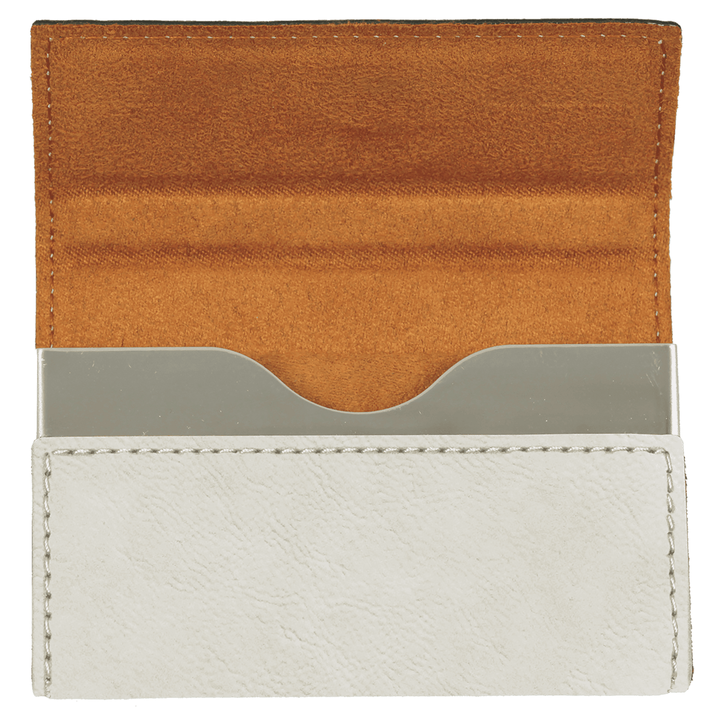 3 3/4" x 2 3/4" Laserable Leatherette Hard Business Card Holder