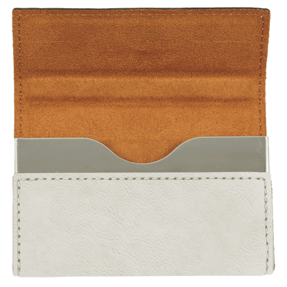 3 3/4" x 2 3/4" Laserable Leatherette Hard Business Card Holder