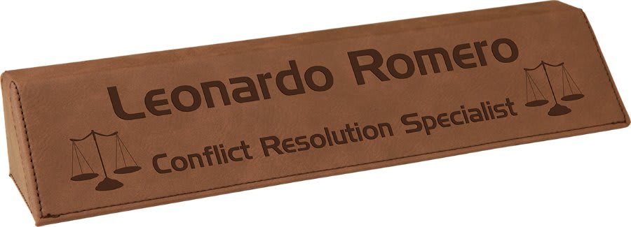 Laserable Leatherette Desk Wedge