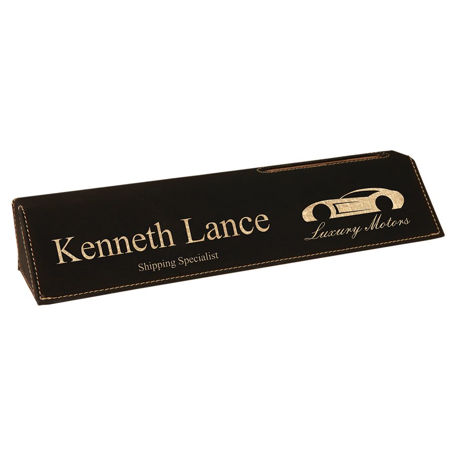 Laserable Leatherette Desk Wedge