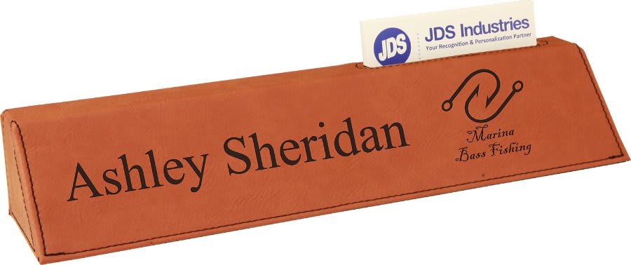 Laserable Leatherette Desk Wedge